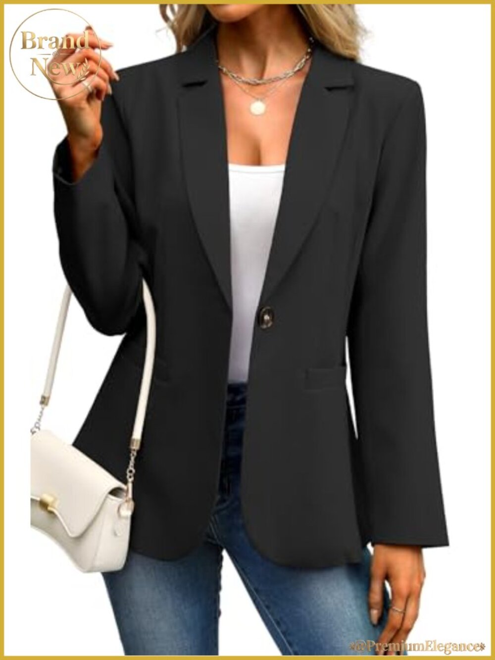 Women's Business Casual Blazer Slim Fit Suit Jacket Work Office